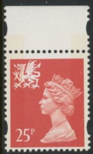W73 25p 2B red. blue fluor. ex DX18 Questa U/M (MNH)