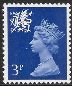 W14g  3p 2B ultramarine. Gum Arabic Harrison U/M (MNH)