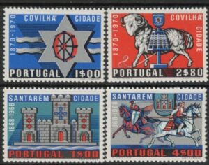 1970 Portugal SG.1395-8 Cities Centenaries Set of 4 values U/M (MNH)