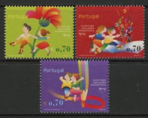 2002 Portugal SG.2930-2 America, Youth Education & Literacy Set of 3 values U/M (MNH)