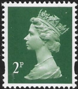 Y1668  2p  2B  deep green. yellow fluor. ex sheet Enschéde  U/M (MNH)