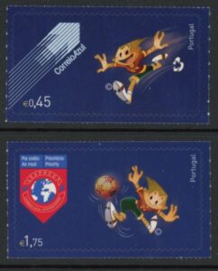 2004 Portugal SG.3073-4 European Football Championships set of 2 values U/M (MNH)