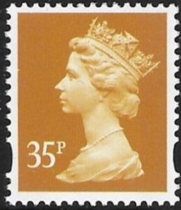 Y1698  35p 2B yellow. yellow fluor ex sheet  Enschede  U/M (MNH)