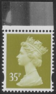 Y1701  35p CB yellow-olive. blue fluor. ex DX36  Enschede  U/M (MNH)