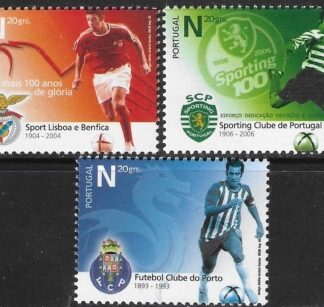 2005 Portugal SG.3302-4 Football Clubs Centenaries Set of 3 values U/M (MNH)