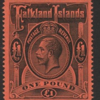 1914 Falkland Islands - SG.69 £1 black/red. Unmounted mint