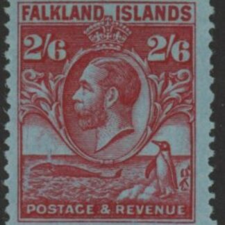 1929 Falkland Islands SG.123 - KGV 2/6d 'Whales & Penguins'  mounted mint.