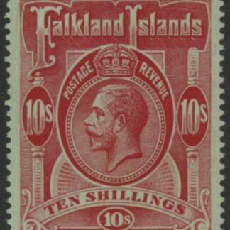 1914 Falkland Islands  SG.68  10/- red/green.  mounted mint.