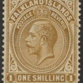 1921 Falkland Islands - SG.79 1/- deep ochre mounted mint.