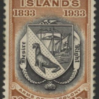 1933 Falkland Islands SG.137 10s black & chestnut KGV Centenary mounted mint.