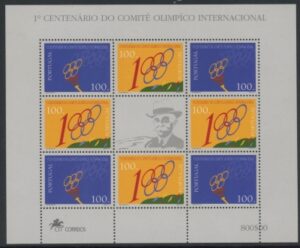 1994 Portugal SG.2361-2 Olympic Committee Sheetlet (4 sets) U/M (MNH