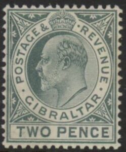 1910 Gibraltar SG.68  2d greyish slate. U/M (MNH)