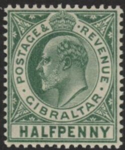 1904 Gibraltar SG.56 ½d dull & bright green. ord.paper. U/M (MNH)