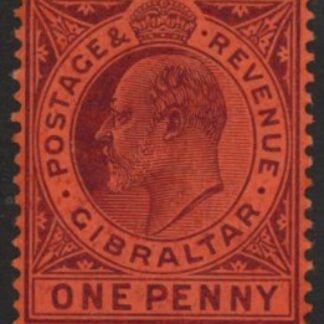 1904 Gibraltar SG.57  1d dull purple/red. mounted mint.