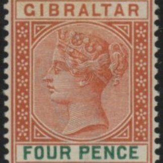 1898 Gibraltar SG.43  4d orange-brown & green. M/M