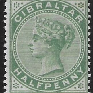 1887 Gibraltar SG.8  ½d dull green. M/M