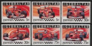 2004 Gibraltar SG.1113-8 Ferrari Set of 6 values U/M (MNH)