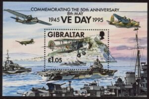 1995 Gibraltar MS.744 50th Anniv. of End of WWII mini sheet. U/M (MNH)