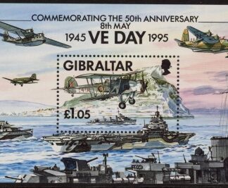 1995  Gibraltar  MS.744 50th Anniv. of End of WWII  mini sheet.  U/M (MNH)
