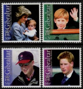 2002 Gibraltar SG.1020-3 18th Birthday of Prince Harry. set 4 values. U/M (MNH)