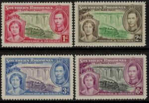 1935 Southern Rhodesia SG.31-4  KGV.Silver Jubilee  set  4 values U/M (MNH)