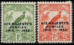 1935 New Guinea  SG.206-7 Silver Jubilee set 2 values  U/M (MNH)