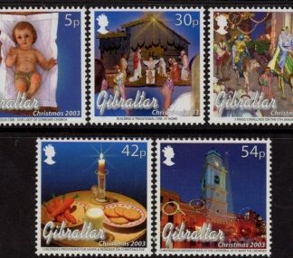 2003 Gibraltar SG.1066-70 Christmas Set of 5 values U/M (MNH)