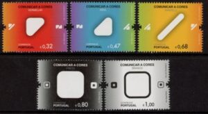 2012 Portugal SG.3937-41 Colours for the blind Set of 5 values U/M (MNH)