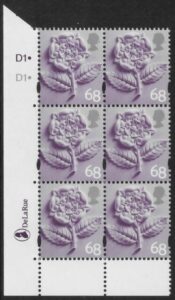 EN5 68p Tudor Rose 2B cyld. D1 D1 Dot Phos D1 DLR U/M (MNH)