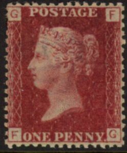 SG.43 1d rose red. corner letters 'FG' Plate 133 mint Original Gum
