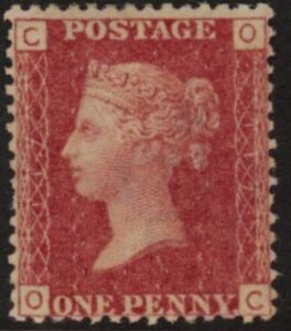 SG.43 1d rose red. corner letters 'OC' Plate 117 mint Original Gum