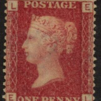 SG.43 1d rose red. corner letters 'EL' Plate 90  mint Original Gum