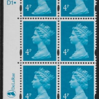Y1669 (U132F) 4p new blue. 2B DLR Cyl. D1dot  blue fluor PVA  bluish. U/M (MNH)