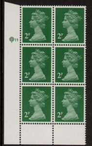 X1000a (UG6) Questa 2p TI Perf 15x14 emerald green. ACP Cyld. Q11 U/M (MNH)