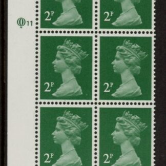 X1000a (UG6)  Questa 2p TI  Perf 15x14 emerald green. ACP Cyld. Q11 U/M (MNH)