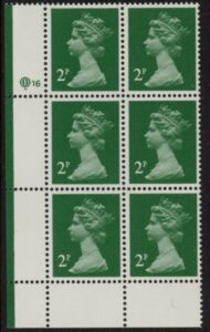 X1000a (UG6) Questa 2p TI Perf 15x14 emerald green. ACP Cyld. Q16 U/M (MNH)