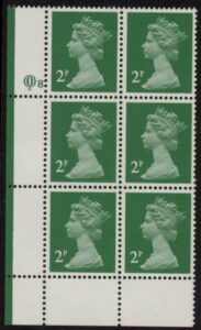 X1000a (UG5) Questa 2p TI Perf 15x14 emerald green. FCP Cyld. Q8 (P) U/M (MNH)