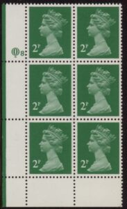 X1000 (UG4B)  Questa 2p TI  Perf 14x14 emerald green. FCP Cyld. Q8 (P) U/M (MNH)