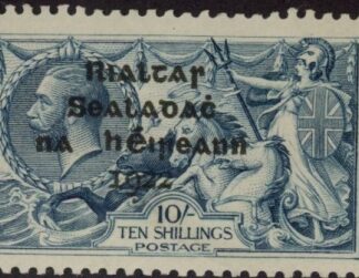 1922 Ireland  SG.21  10/- dull grey-blue 4 line overprint in black by Dollard. U/M (MNH)