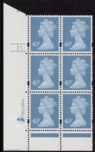 Y1710 (U383) 40p dp. azure. Harrison/DLR Cyld. 1 no dot. phos 47 U/M (MNH)