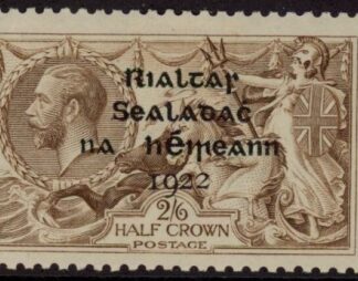 1922 Ireland  SG.44  2/6d sepia-brown  4 line overprint in black by Thom. M/M