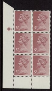 X1004 (UG17B)  Questa 5p claret Perf 14 . FCP Cyld. Q1 imp.U/M (MNH)