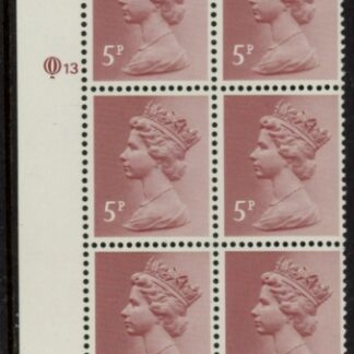 X1004a (UG19)  Questa 5p claret Perf 15x14 . ACP Cyld. Q13 Imp. U/M (MNH)