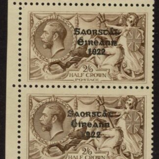 1927 Ireland KGV. SG83a  2/6d wide & narrow date pair. U/M (MNH)