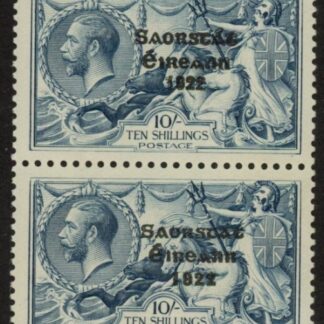 1927 Ireland KGV. SG85a  10/- wide & narrow date pair. (creased) mounted mint (cat. £1500)