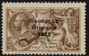 1927 Ireland KGV. SG86 2/6d chocolate brown. mounted mint.