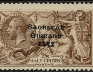 1927 Ireland KGV. SG86  2/6d chocolate brown. mounted mint.