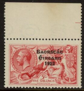 1925 Ireland KGV. SG84  5/-  rose-carmine narrow date. U/M (MNH)