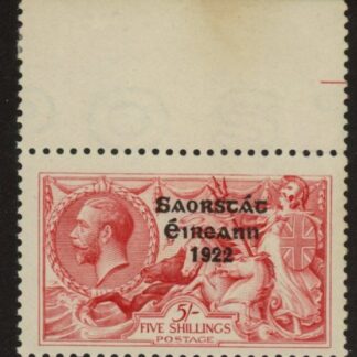 1925 Ireland KGV. SG84  5/-  rose-carmine narrow date. U/M (MNH)