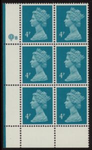 X1002 (UG14)  Questa 4p greenish blue Cyld. Q8  U/M (MNH)